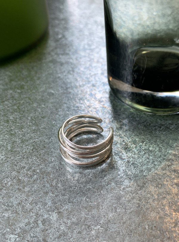 [Silver92.5] Three Wavy Ring