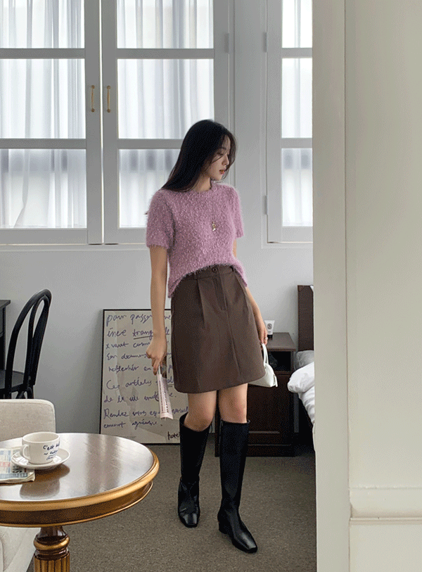 Pintuck Mini Skirt (*3color)
