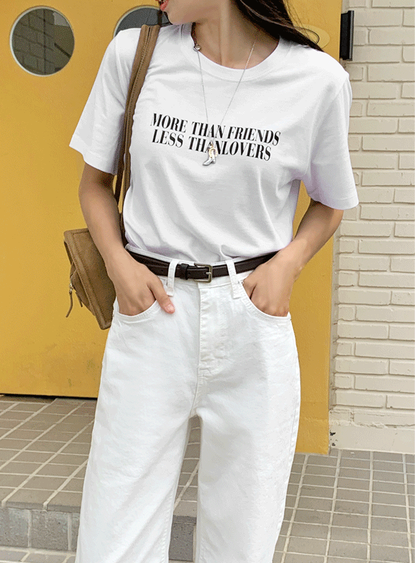 Cotton Lettering T-shirt (*3color)