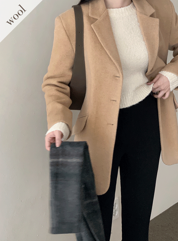 [🎁Muffler gift🎁/Guest look/Date look] Herringbone Wool Button Jacket (*2color)