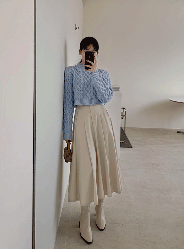 [🎁Stocking gift🎁/date look/guest look] Cotton Flare Pintuck Long Skirt (*3color)