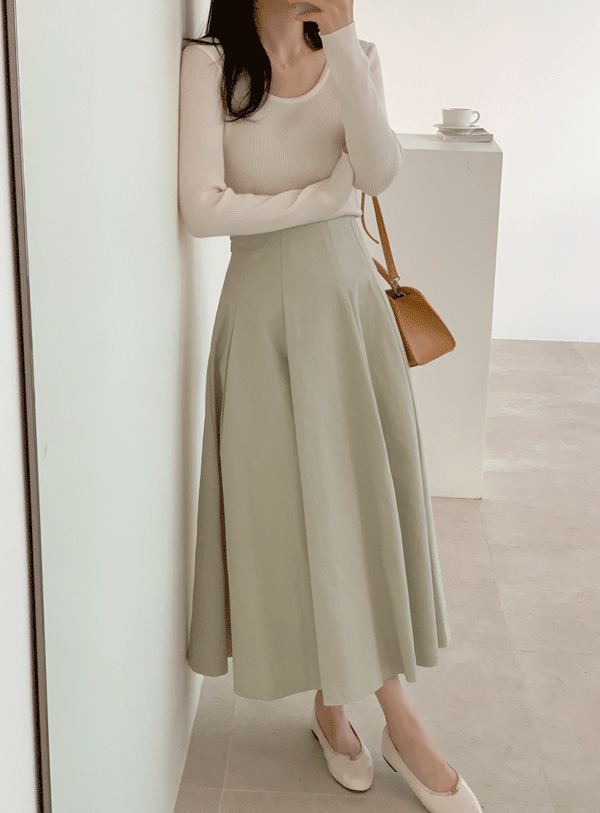 [Spring new arrivals/guest look/Rong skirt/Hair band] Glory Pintuck Flare Rong skirt (*4color)