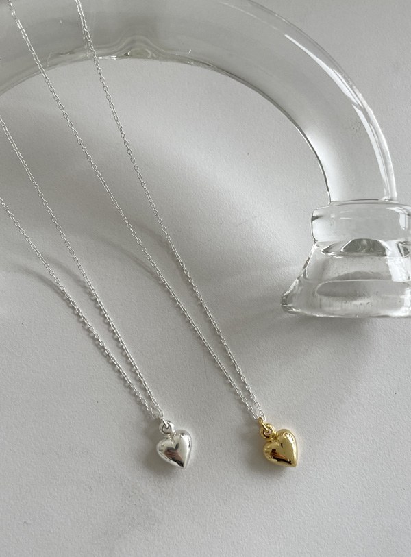 [Silver92.5] Marshmallow heart Necklace (*2color)