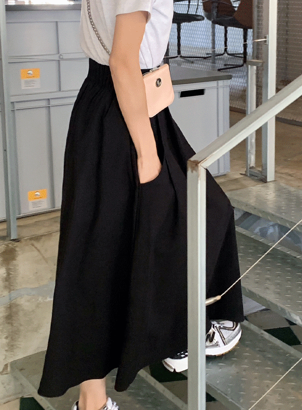 [Members only free shipping🚚][Hair band] Bundeo Pocket Long Skirt (*3color)